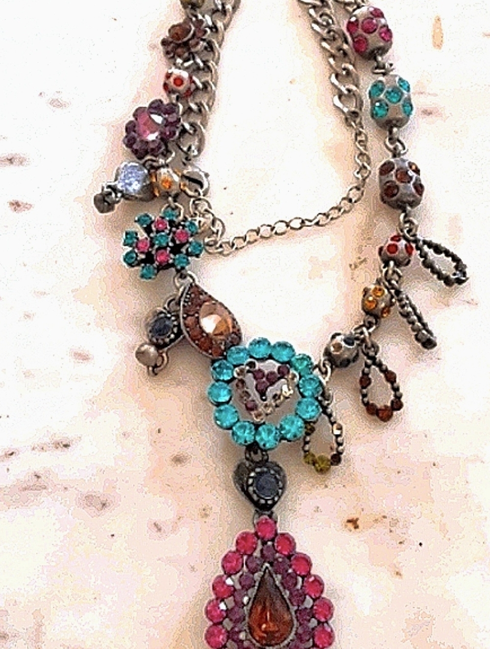 Multi-charm Statement Necklace